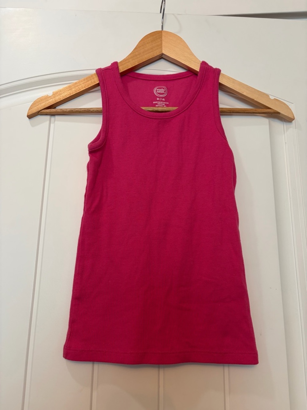 wonder nation Bright Pink Ribbed Tank Top